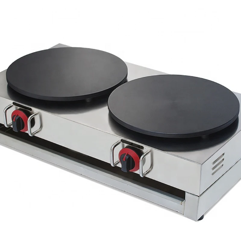 

Commercial CE double plates GAS industrial crepe pancake machine
