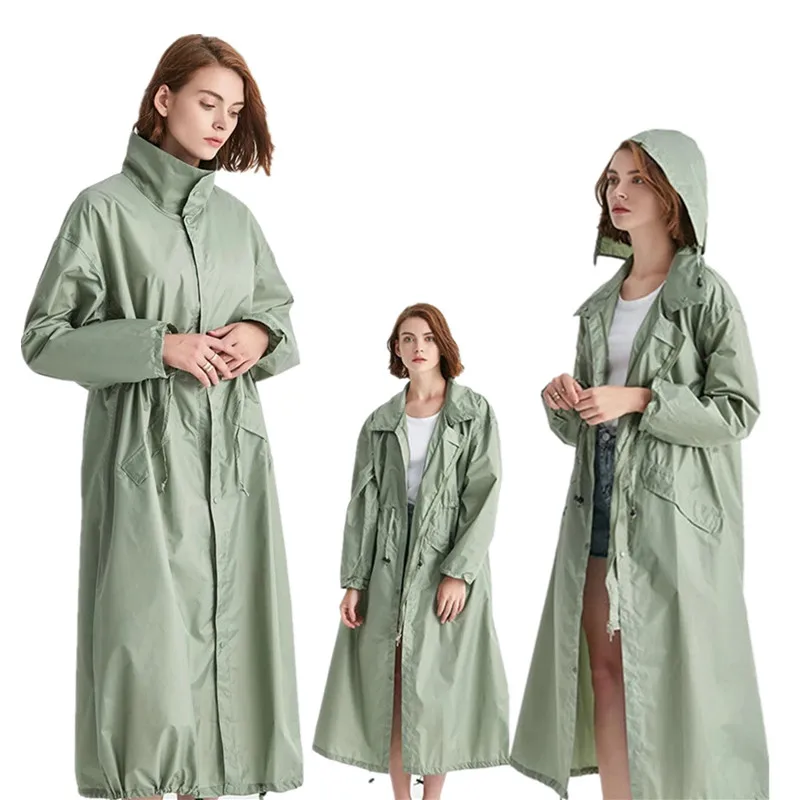 Long Raincoat Women Man Waterproof Zipper Outdoor Rain Coat Jacket Full Body Capa De Chuva Chubasqueros Big Size