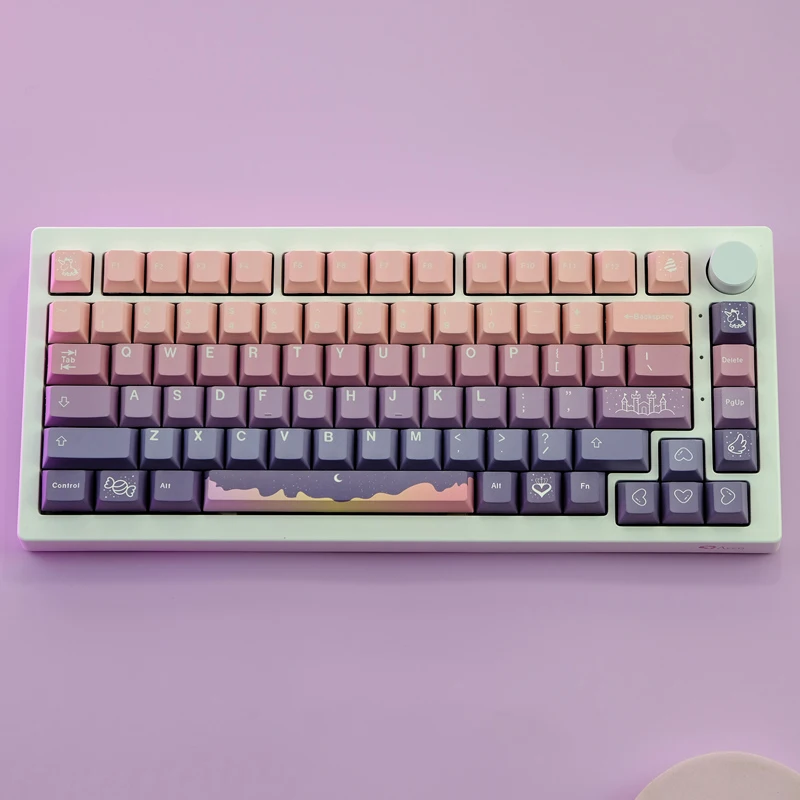 Gmk Fairy Tale Keycaps Teclado Mecânico para Interruptor mx Perfil Inglês Cereja Pbt Sublimação de Tintura Lados 136 Teclas