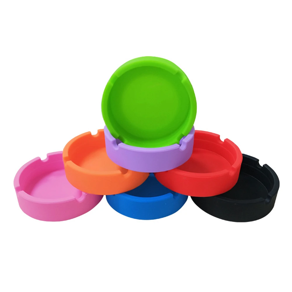 20pcs Round Design Silicone Cigarette Ashtray Heat Resistant