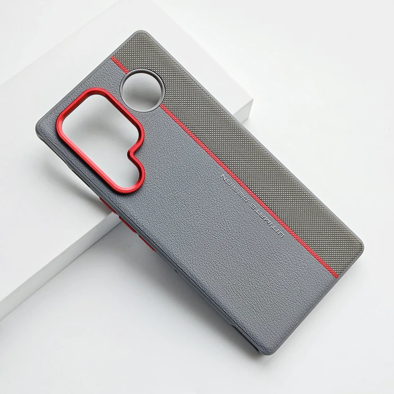Minimalist Splicing PU Leather + Hard PC Anti-Fall Non-Slip Protection Phone Case