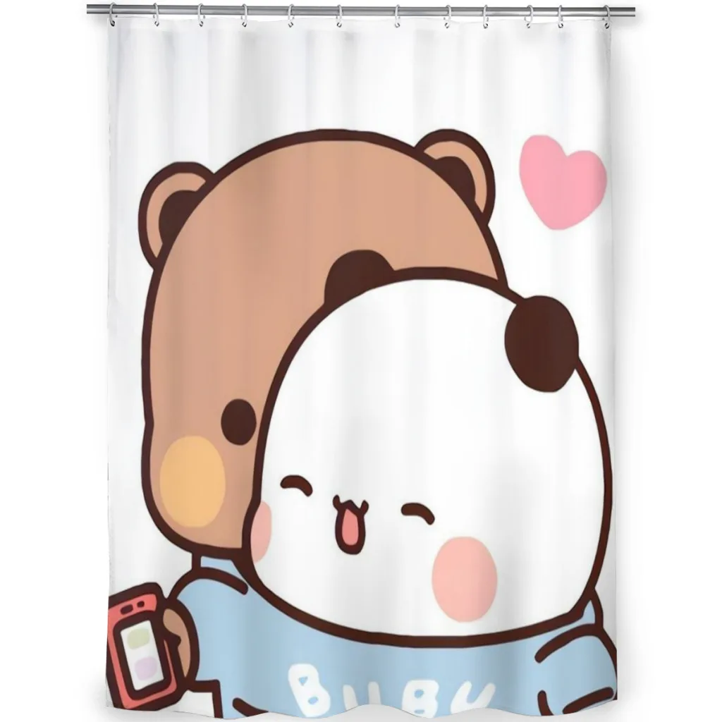 

Panda Bear Hug Bubu Dudu Shower Curtain for Bathroom Aesthetic room decoration
