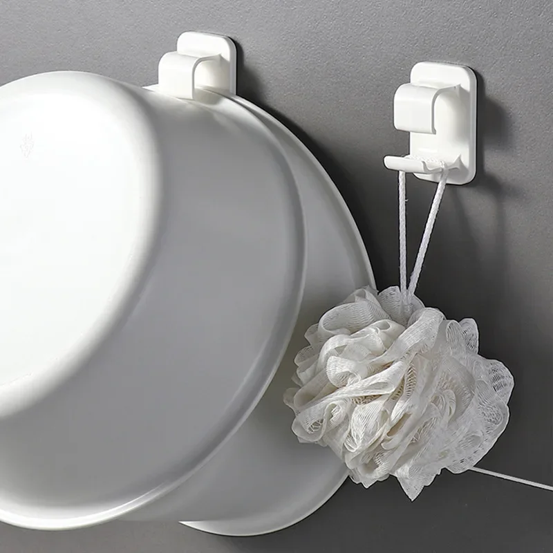 Washbasin Hooks Adhesive Hooks Storage Rack Wall-Hung Washbasin Holder Home Bathroom Kitchen Supplies 2pcs