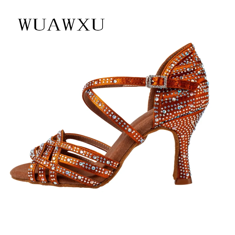 NATASHA Latin dance shoes Black dance shoes Professional dance shoes Rhinestone Latin dance shoes Women's adult dance shoes High 2