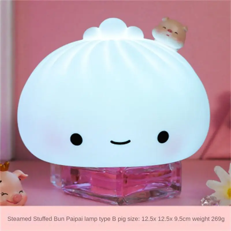 

Bun Cute LED Night Light Cartoon Dumpling for kids Bedroom Holiday Home Decoration Soft Lamp Christmas Children Gifts