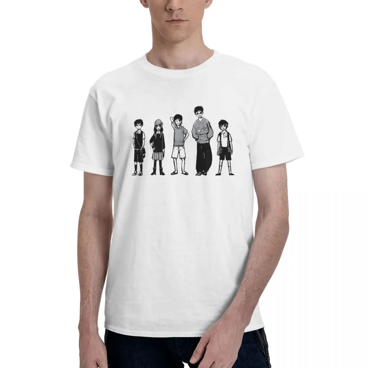

Omori Anime Tee Men's Basic Short Sleeve T-Shirt Funny Tops