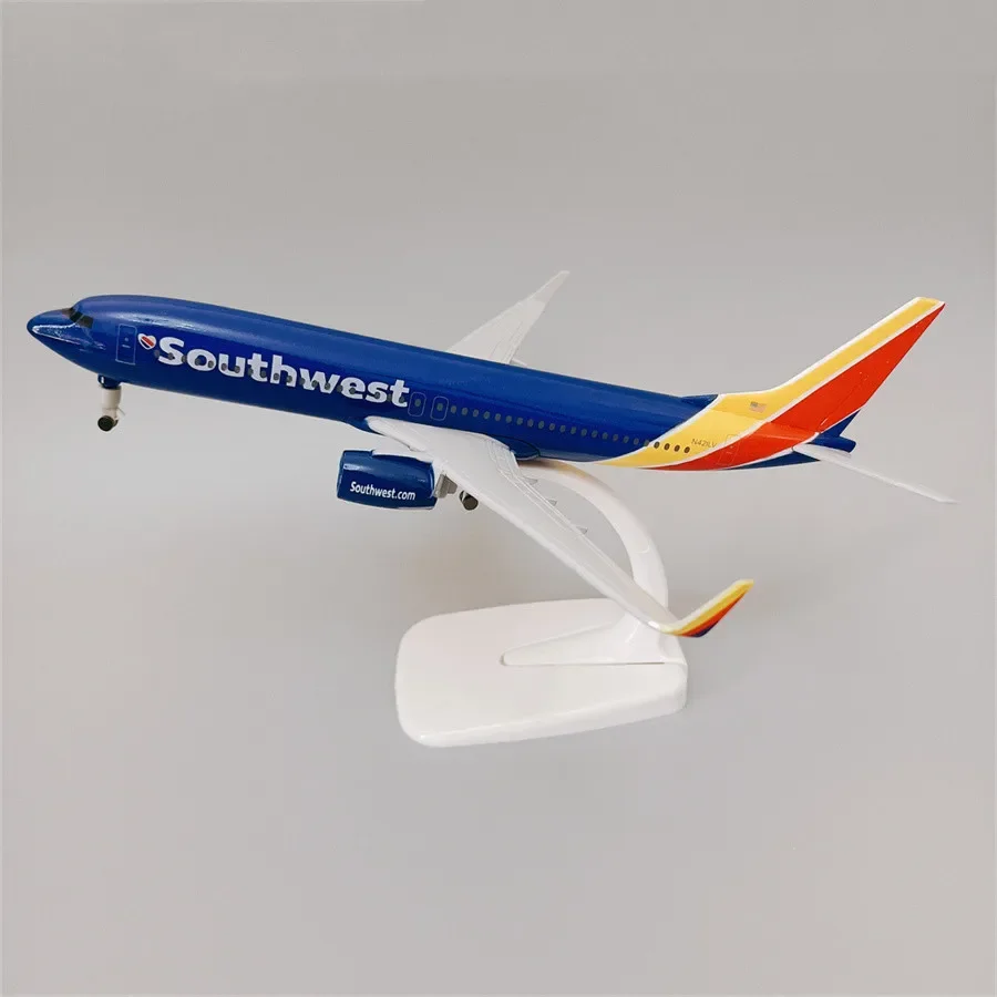 20cm Alloy Metal Air USA Southwest Airlines Boeing 737 B737 Airways Diecast Airplane Model Plane Model Aircraft w Landing Gears