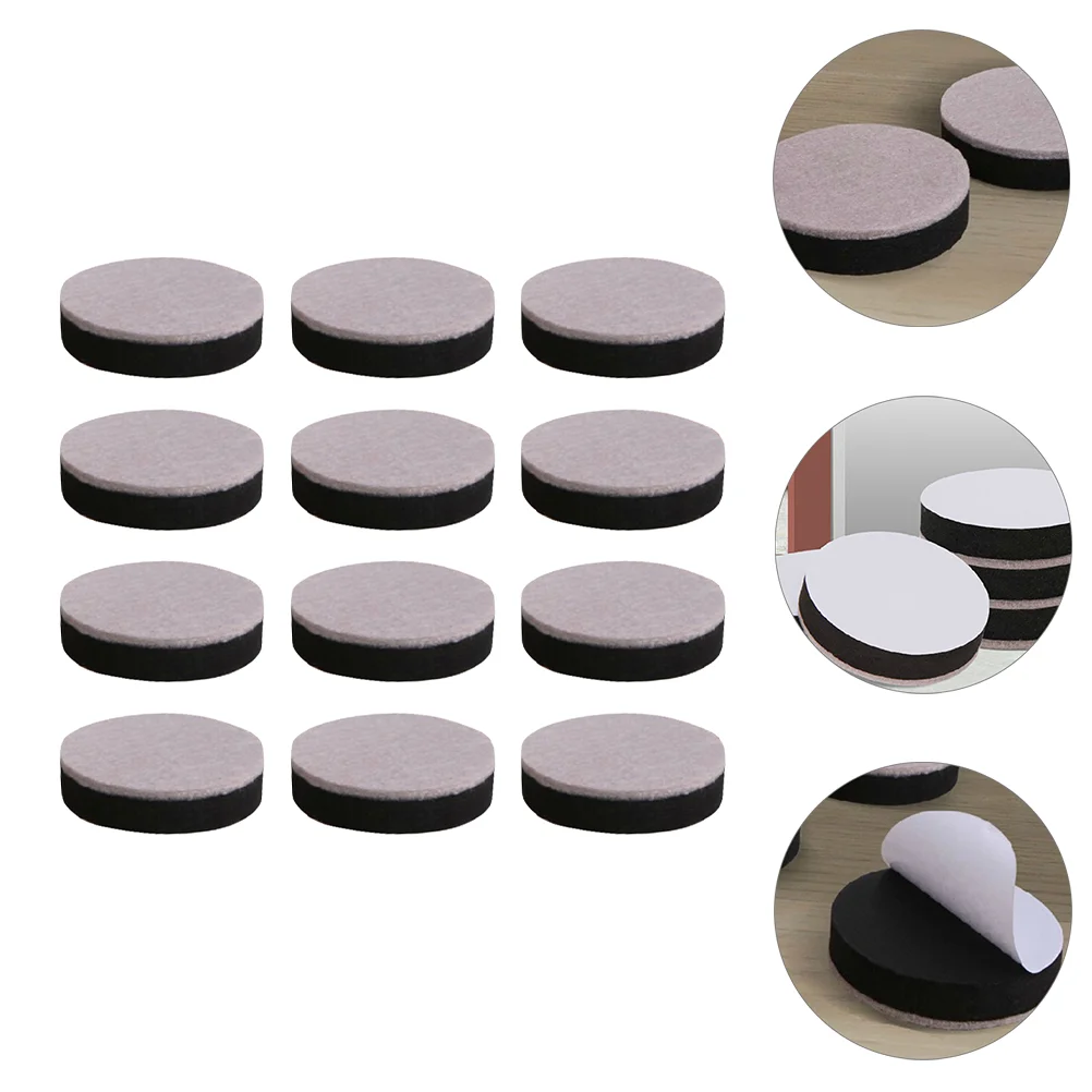 

1 Set 12Pcs Table Feet Pads Thicken Silent Wear Resistant Furniture Pads (Black)