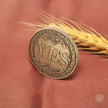 Bronzo Sì o No Moneta commemorativa Ricordo Monete non valuta Gioco Novità NO Lettera Sfida Monete Decisione Creatore