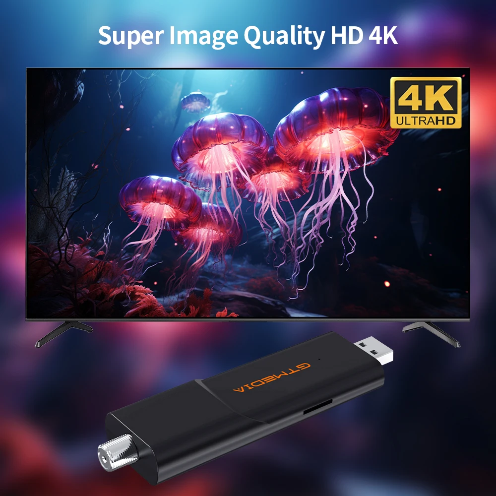 GTMEDIA HDTV 메이트 ATSC1.0/ATSC3.0 USB TV 튜너 스틱, 안드로이드 9.0 + HDTV 플레이어, USB/TF DVR 녹화, 한국 공식