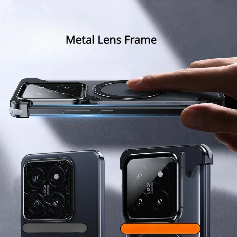 Eary for Xiaomi 14 Pro Phone Case With Ring Holder Compatible for Magsafe Magnetic Frameless Bumper Anti-Drop Protection Cover