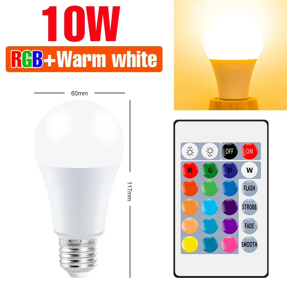 Lámpara Luz inteligente LED de colores con bombilla RGB regulable  inalámbrica para iluminación del h Ndcxsfigh Nuevos Originales