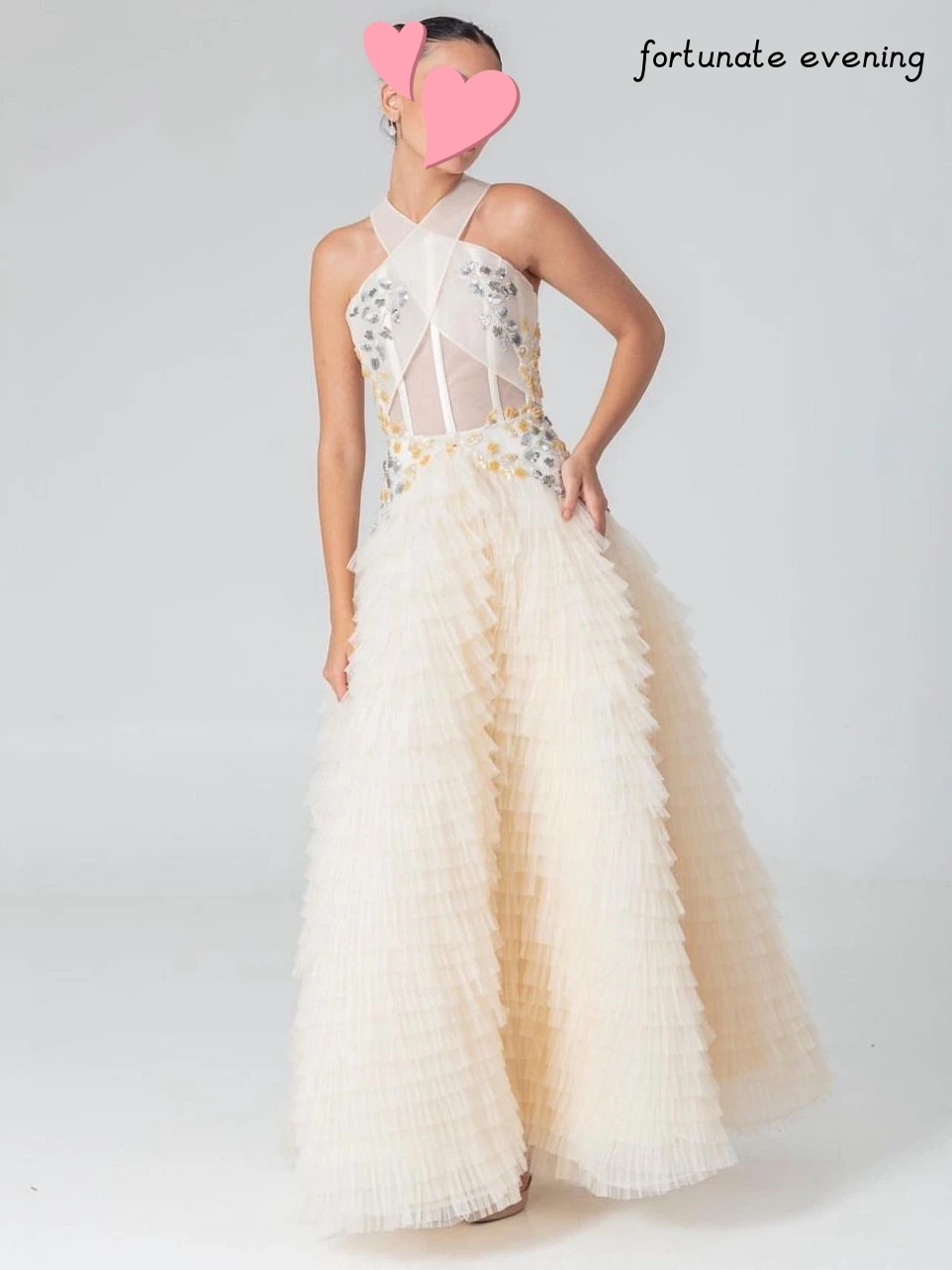 

Fortunate Evening Elegant Vintage Sweet Sexy Beading Sequins Ruffle Customized Formal Occasion Prom Dress Evening Party Gowns