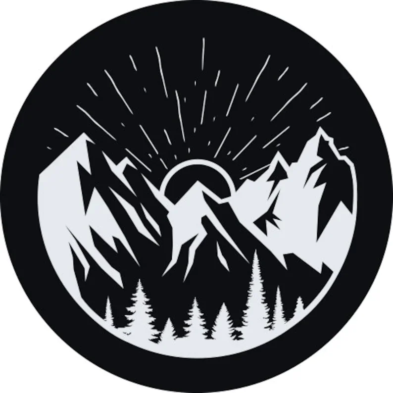 

Mountains with sunburst