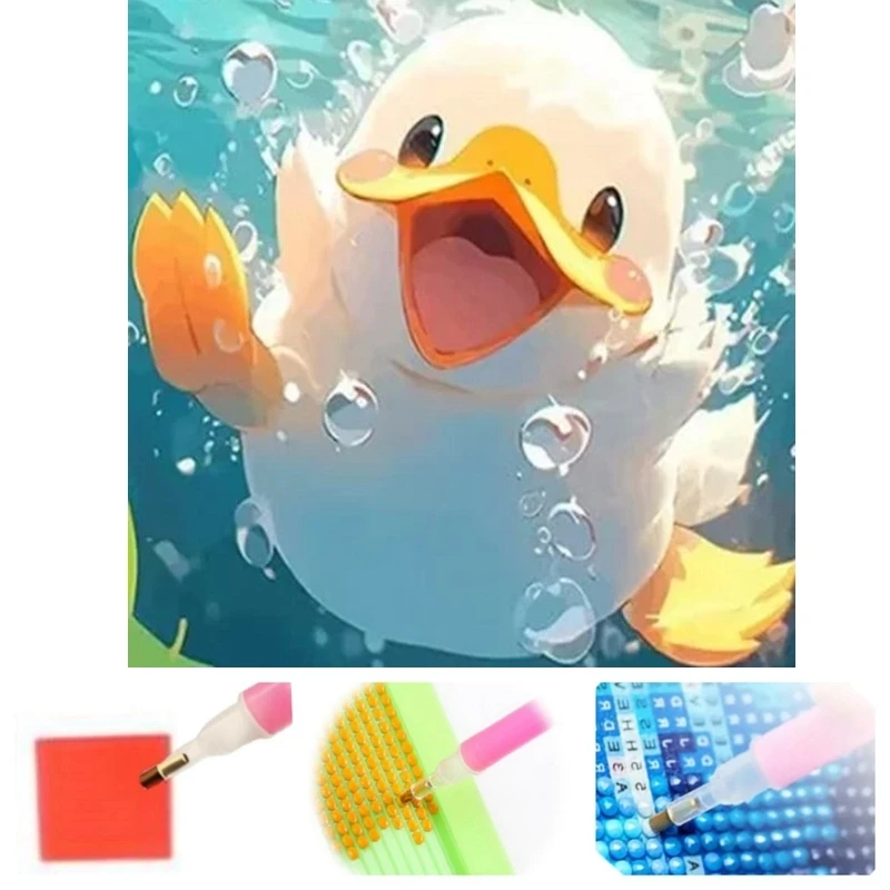 

Diamond Painting 5d Cartoon Duck Mosaic Needlework Full Kits Embroidery Sale Lovely Duck Home Decor Diy Gift 10x10cm Art