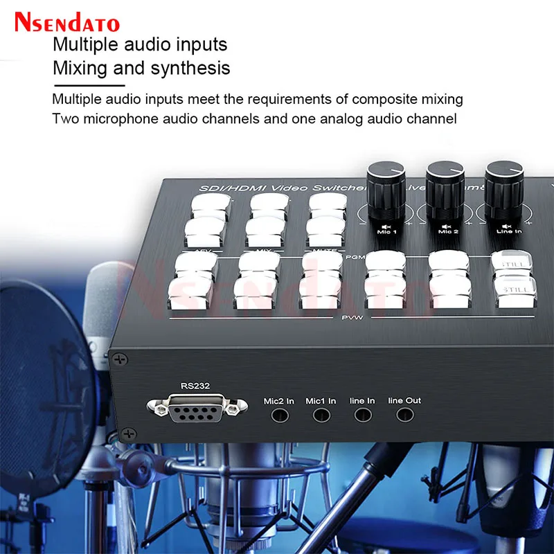 H.265 SDI HDMI Video Encoder Mixer Switcher For TV Live Streaming 4 Channel HDMI Video Seamless Encoder Director Switch With PIP