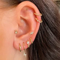 Daith Piercing Earrings for Women Jewelry 1PC Gold Color Lightning Tragus Helix Septum Piercing Cartilage Ear Stainless Steel 2