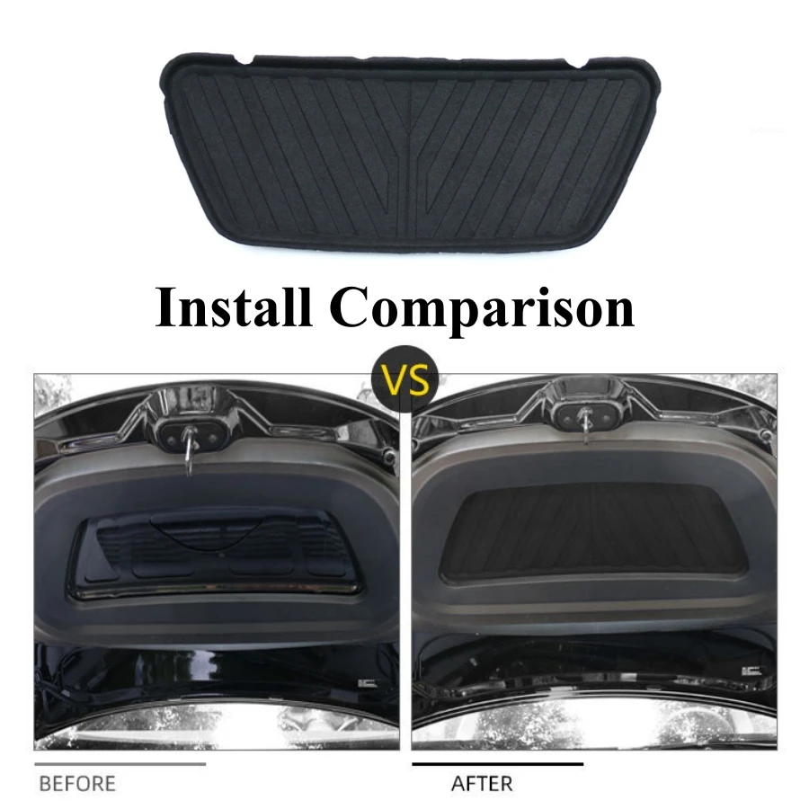 For Tesla Model Y 2023 2024 Front Wheel Sound Deadening Mats Front Hood Noise Insulation Dampening Pad Soundproof Covers