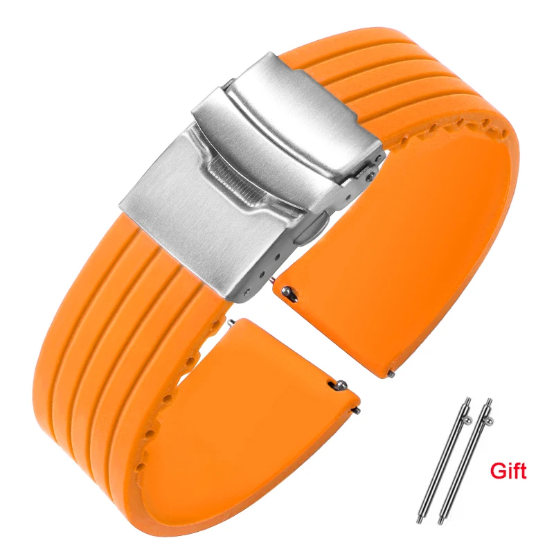 Silicone Sport Waterproof Quick Release Wristband Bracelet - Rubber Strap