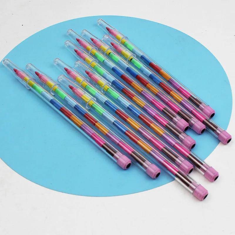 10Pcs 11 Colors Block Crayon Colorful Painting Pen for Kids Birthday Party Favors Kindergarten Rewards Goodie Bag Pinata Fillers