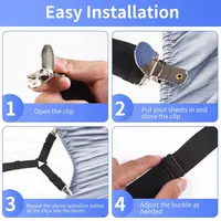 4Pcs/lot Bed Sheet Fasteners Holder Gadgets for Bed Sheet Organizer Mattress Cover Clip For Home Elastic Straps Adjustable Clips 5