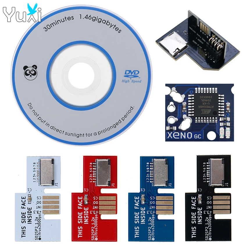 Yuxi Sd2Sp2 Pro Sd Card Adapter Load Sdl Micro Sd Card Reader + Xeno Gc Chip + Swiss Boot Disc Mini Dvd Per Gamecube Ngc