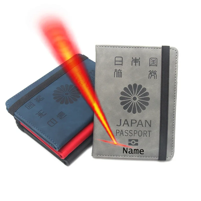 Personalized Japanese Passport Cover - Customizable Name-Engraved Protective Holder