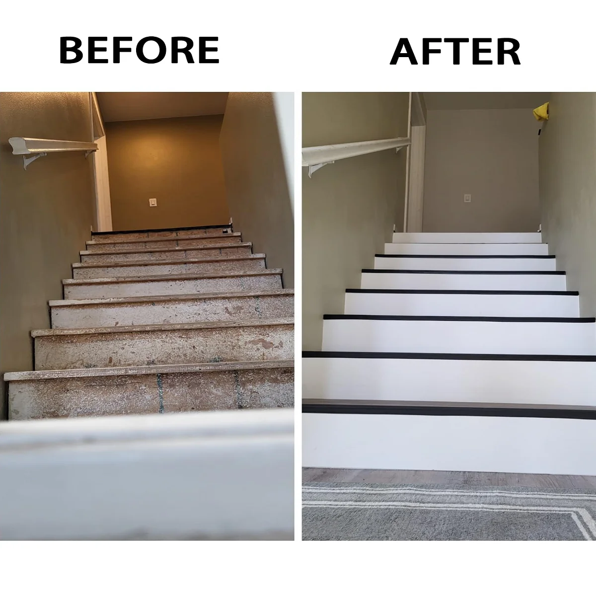 Stair Nosing vinyl stair nosing 1 piece L-Shaped Vinyl Rubber Nosing Non-Slip Self-Adhesive Edge Protector