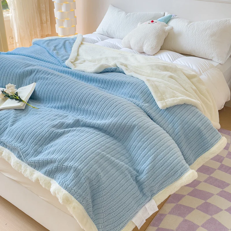 

Autumn Winter Warm Sleeping Blanket Soft Comfortable Flannel Fleece Blankets For Bed Cozy Fluffy Warm Blanket