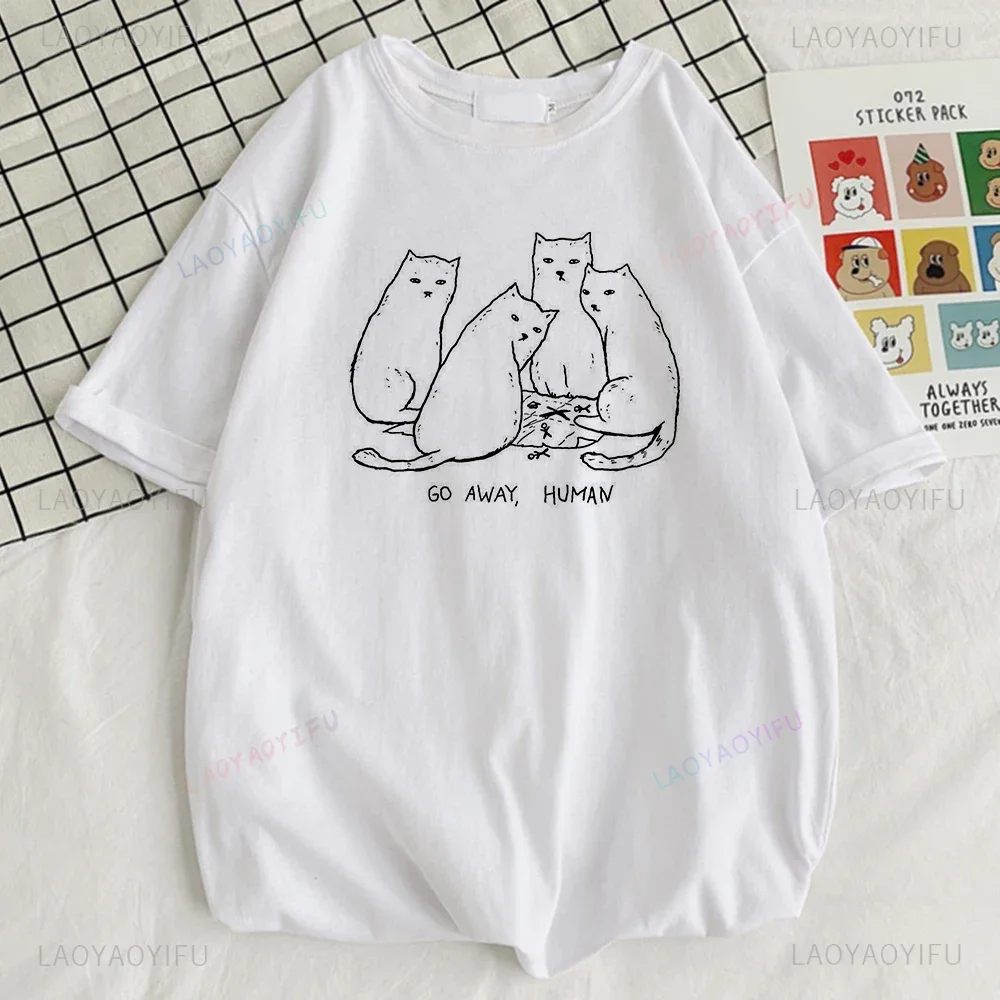 

Go Away Humen Printed Man Tshirts Cool T-Shirt Creativity Comfortable Tee Shirt Graphic T Shirts Women Clothing Cotton Tee