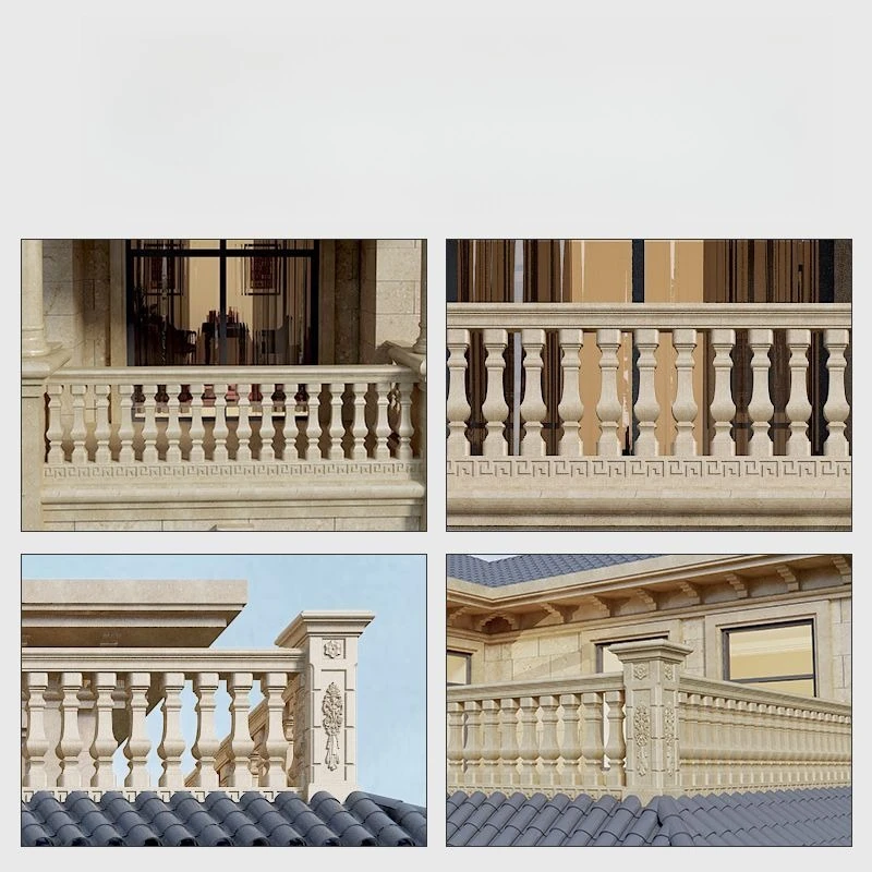 New Villa Balcony Railing Small Roman Column Mold Rural Courtyard Fence Guardrail Wall Grouting Cement Pillar Outdoor Decor