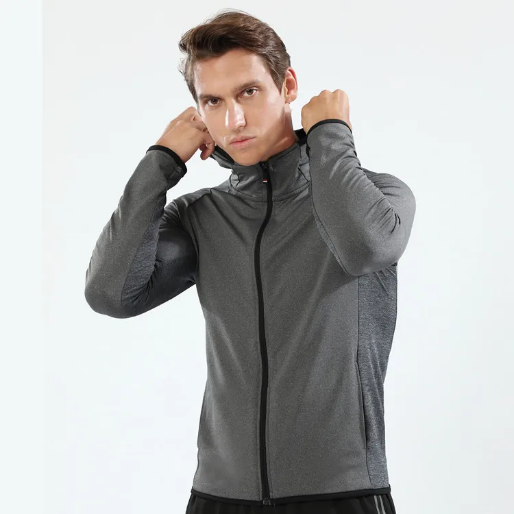 

Fall Winter Sports Clothing Men Sweatshirts Jacket Mens Zipper Hooded Fitness Clothes Hoodies Muscle Training Running Jackets FC