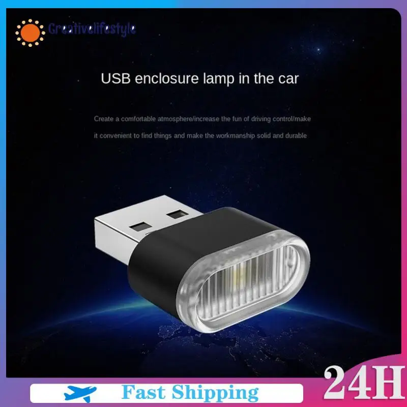 

AvvRxx Mini LED Car Light Auto Interior Atmosphere USB Light Decor Plug And Play Lamp Emergency Lighting PC Auto Products