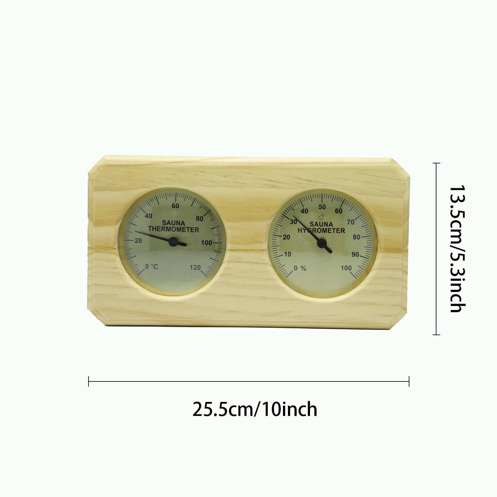 KT THERMO Wood Sauna Thermometer & Hygrometer, Wall-Mounted Spa Accessory, Mechanical, No Battery Required - For Family Hotel Sa 6