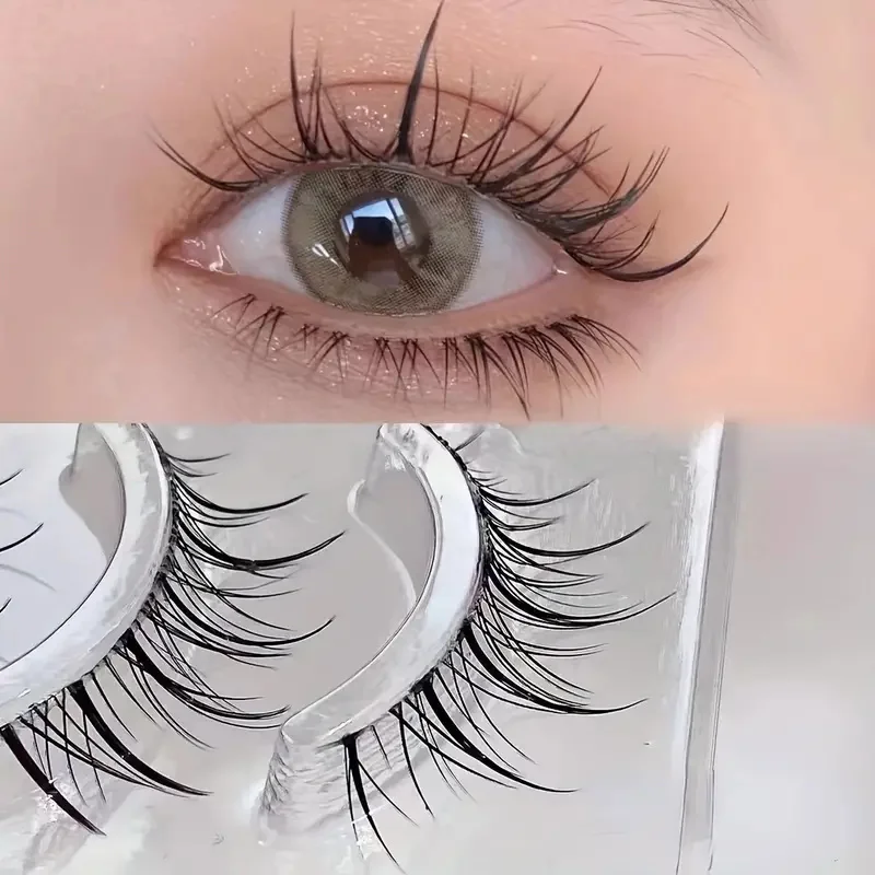 5 Paar transparente, gewellte Wimpernverlängerungen – wiederverwendbar, einfach anzubringen, natürlich aussehend, verbessern das Erscheinungsbild der Augen