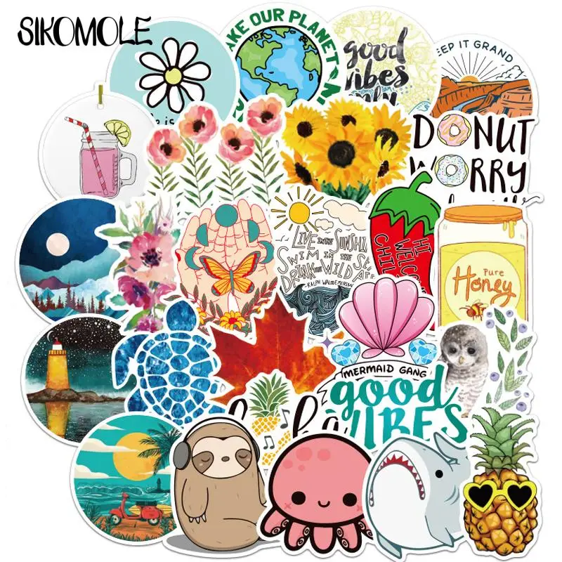 

10/30/50/100PCS Cartoon Simple Girl Cute Indie Pop Sticker Animals DIY Toys Laptop Luggage Guaitar Skateboard Decal Stickers F5