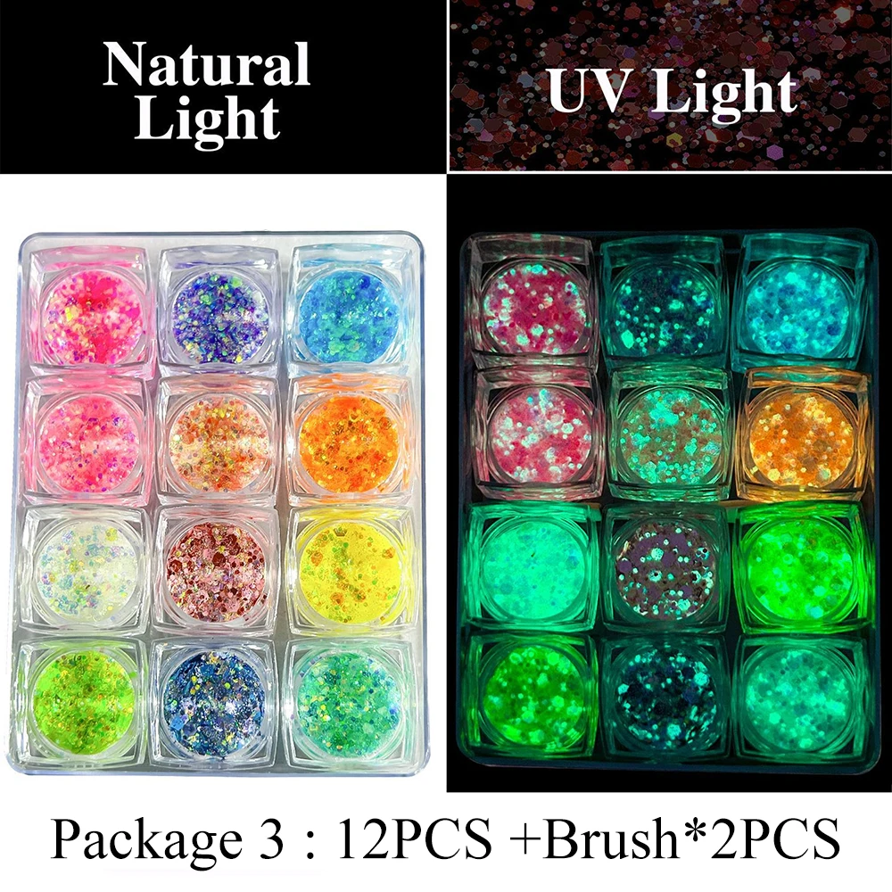 Luminous Glitter Gel - UV Glow Waterproof Makeup