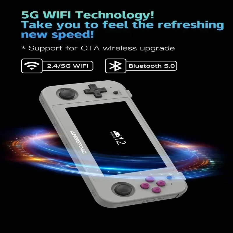 ANBERNIC RG505 Retro Handheld Game Console 4.95 Inch OLED Screen Support Bluetooth 5G Wifi 512G 70000Games 450PSP Kid\'s Gift