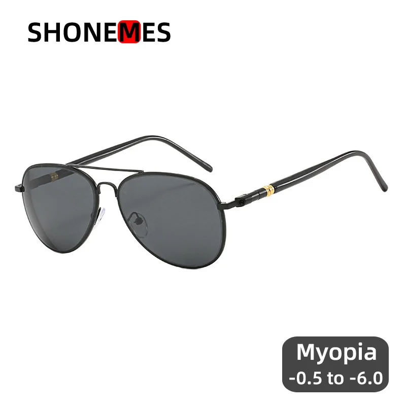 

ShoneMes Pilot Myopia Sunglasses Classic Shortsighted Shades Driving Myopic Glasses Diopter - 0.5 1 2 3 4 5 6 for Men Women