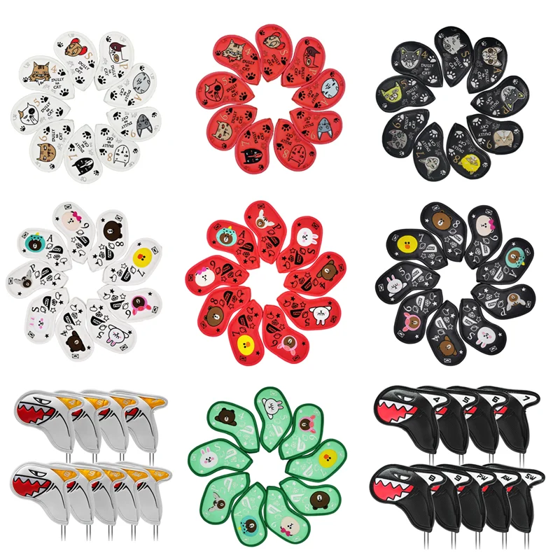 

Golf digital gradient iron head cover iron head wedge copper 4-9 asp Variety of golf club protectors cartoon