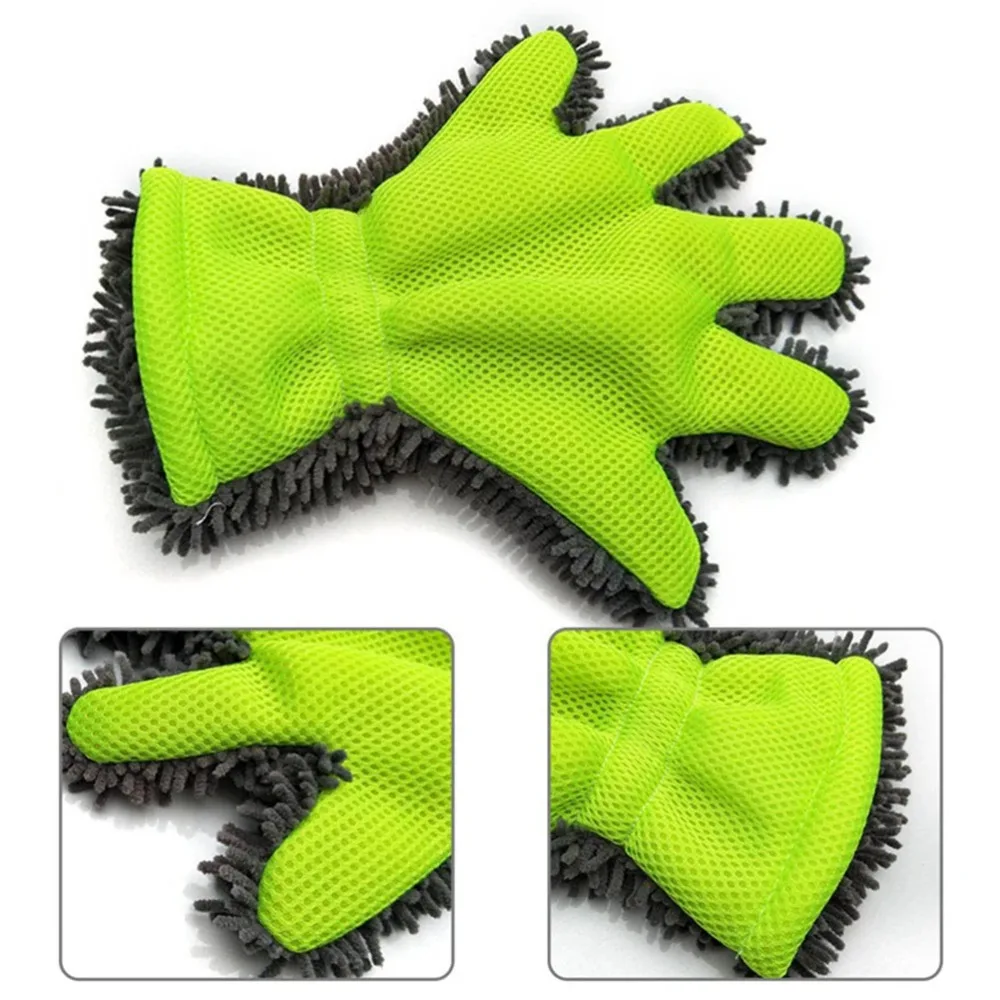 Premium 5-Finger Car Washing Gloves - Soft Microfiber Mitts for Effective Cleaning & Drying of Cars & Motorcycles