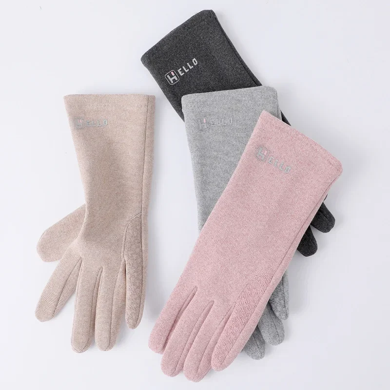 

Warm Gloves Women's Winter Outdoor Biking Grid Thickened Windproof Dew Finger Screensaver Warm Winter Gloves