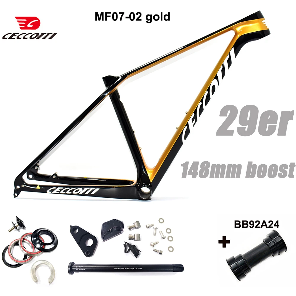 XC Hardtial 29er MTB Full Hidden Cable Model Boost Mountain Bicycle Frame with BB92 Case Carbon Framework 29, 148mm
