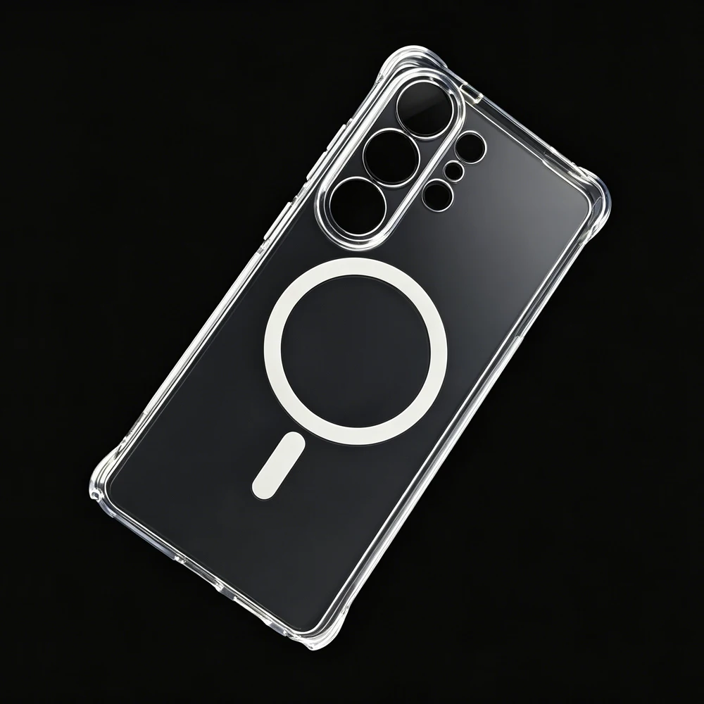 Crystal Clear Shockproof Magnetic TPU Protective Case - Transparent Cover