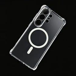 Crystal Clear Shockproof Magnetic TPU Protective Case - Transparent Cover - Clear