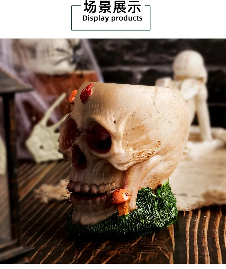 Miniature Skeleton Statue Head Statue Realistic Miniature Skull Heads Collectible Figurines Fake Skeletons Realistic Miniature