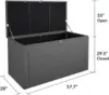 Outdoor Patio Deck Storage Box, Extra Large, 180 Gallons, Black and Charcoal 6