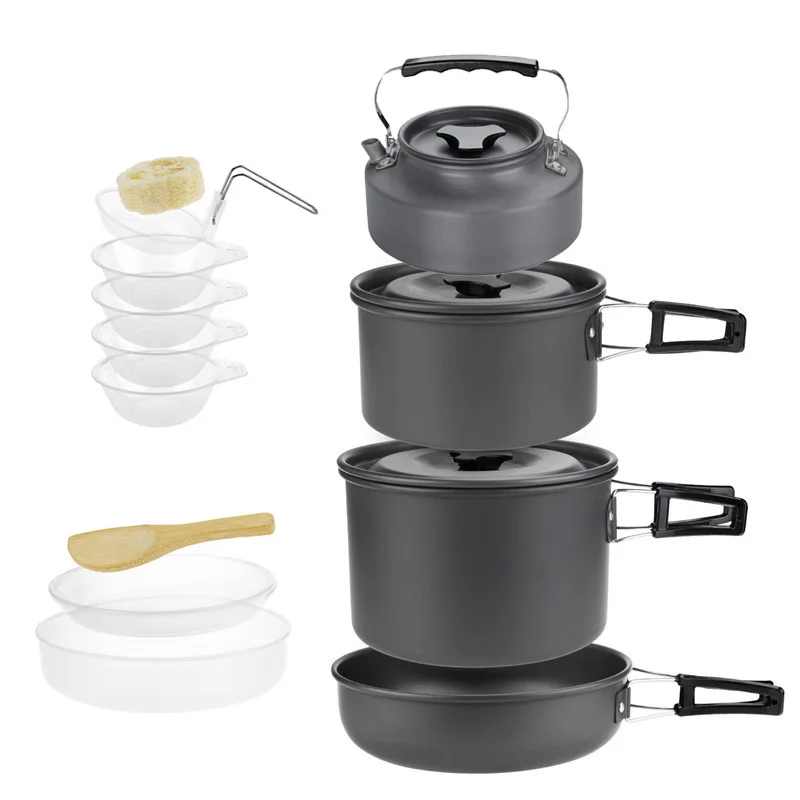 Lightweight Portable Camping Cookware Set with Carrying Bag