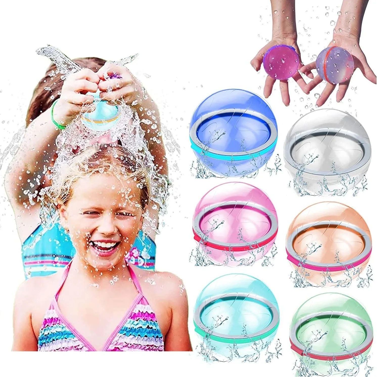 1 20PCS Water Bomb Ball Reusable Water Balloons Absorbent Ball Outdoor