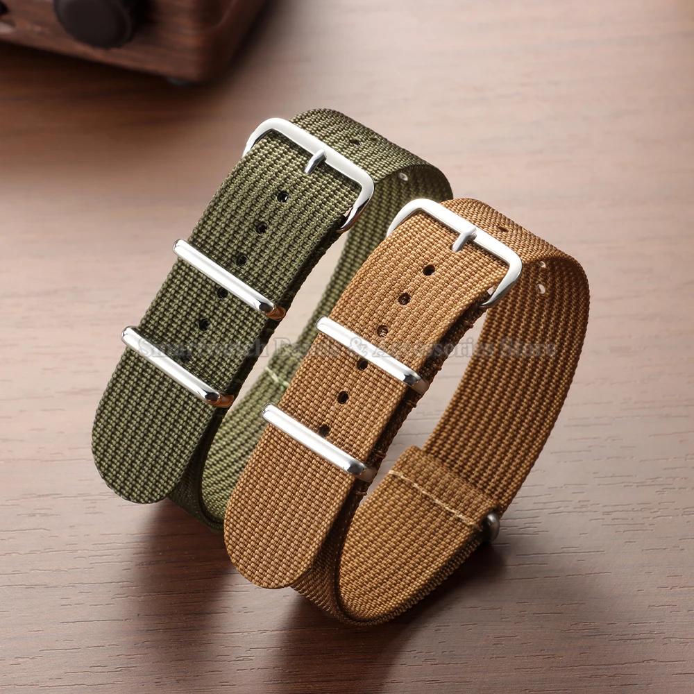 Ribbed Nylon Military Sport Watch Strap - Universal Wrist Band